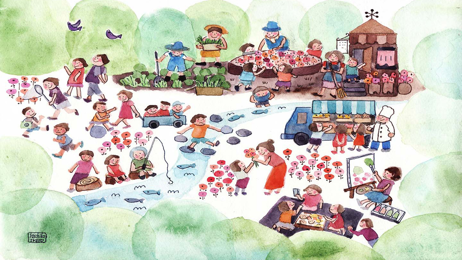 見る人が絵の中に物語を感じて癒されるような作品を描く［いけの よしこ さん / 水彩・ペン画］