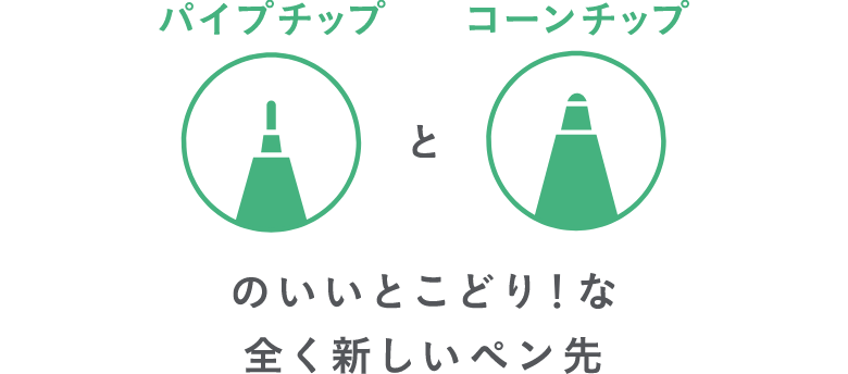 パイプチップとコーンチップのいいとこどり！な全く新しいペン先