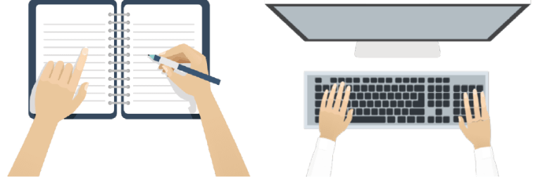 手書きとタイピング